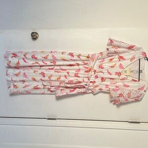 Anne Klein Pink and Yellow Floral Midi Dress